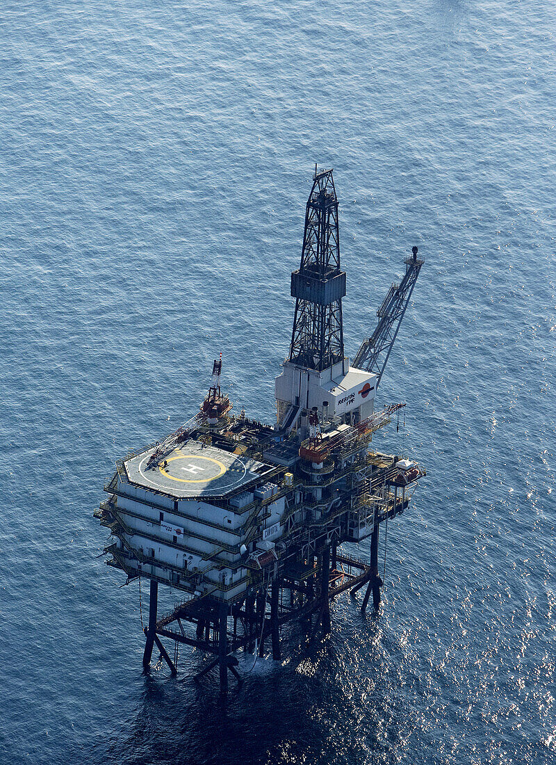 Offshore rig La Gaviota,  Bermeo. Bizkaia,  Basque country,  Spain