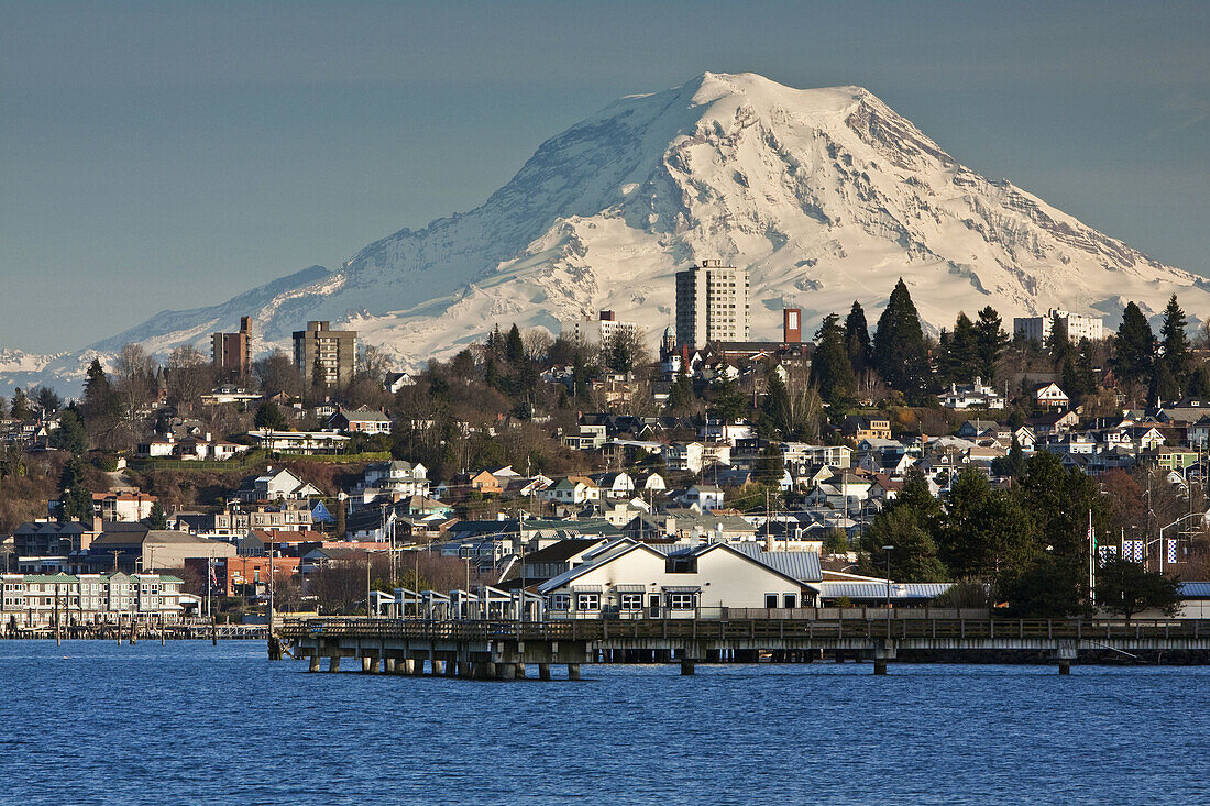 Mount Rainier over Tacoma,  Washington