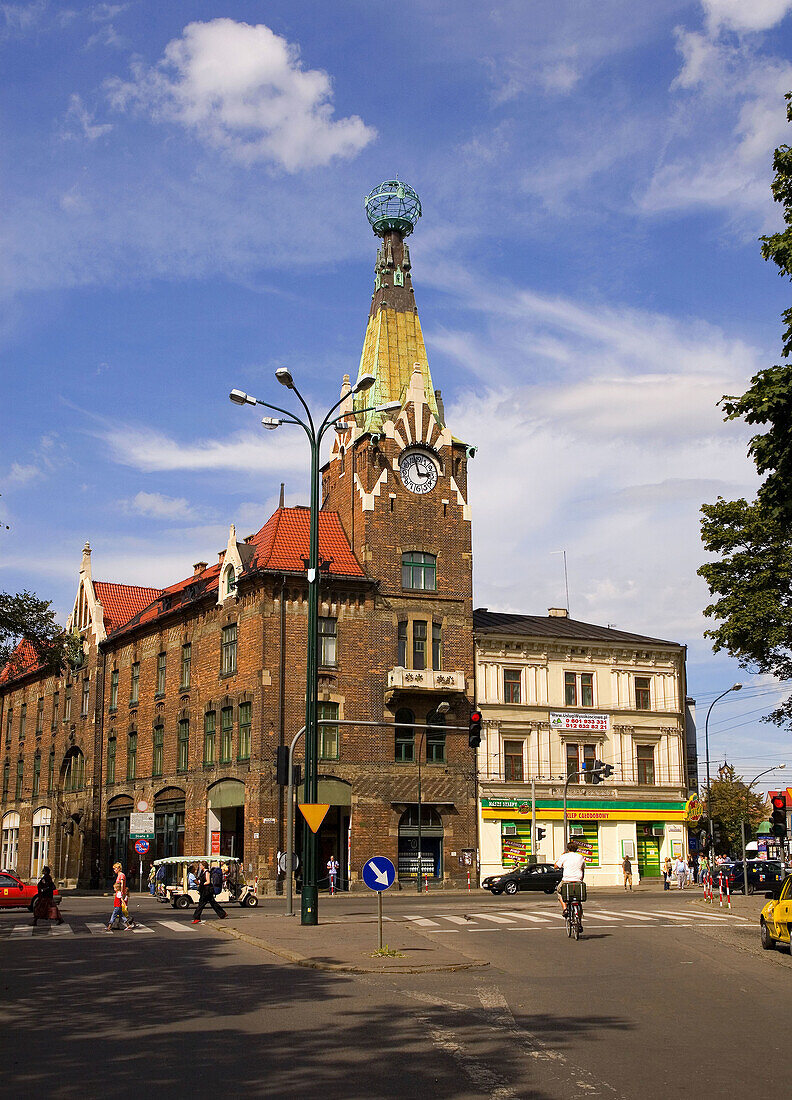 Poland Krakow Pyramidal tower and globe of Globe House