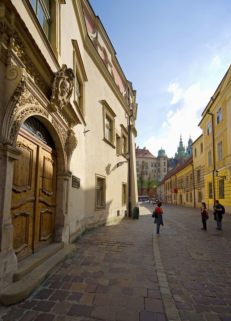 Poland,  Krakow,  Kanonicza street and Wawel Castle