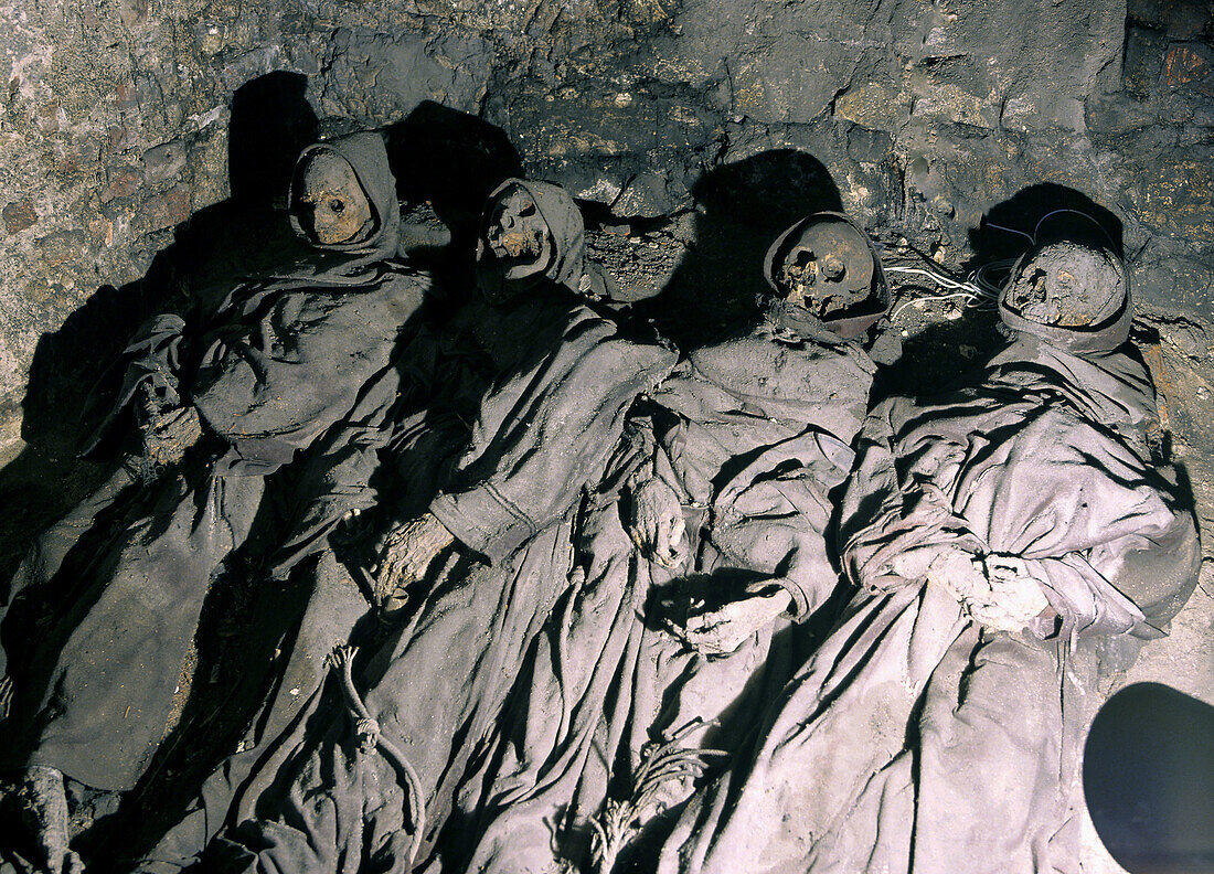 Poland,  Krakow,  tombs of mummies in Cripts of St Casimir Sanctuary