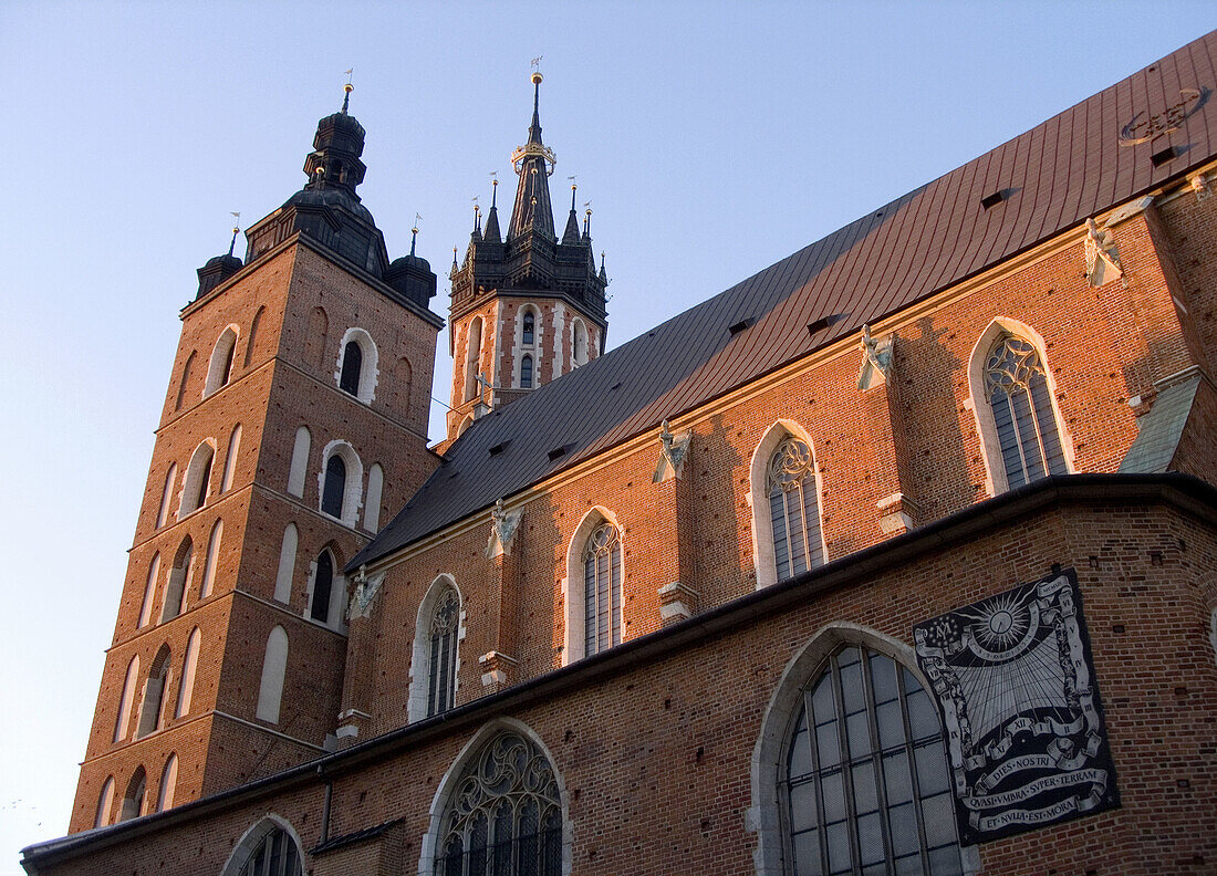 Poland,  Krakow,  Church of St Mary,  towers