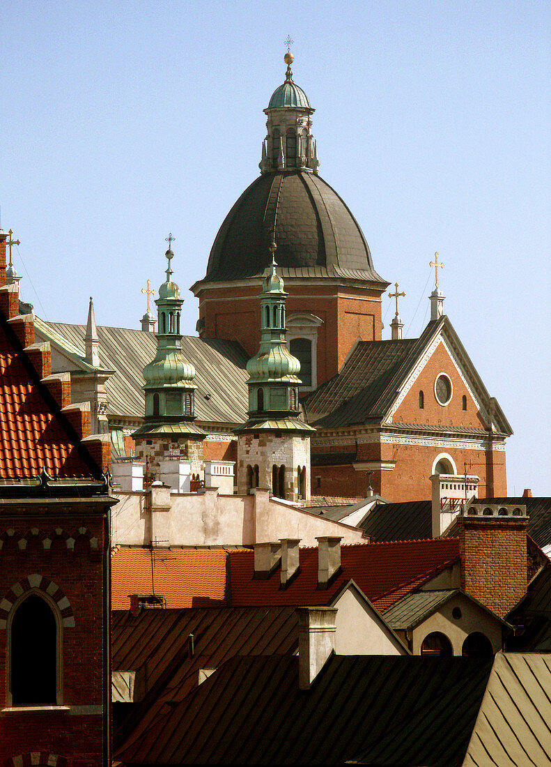 View at St Peter and Paul and Andrew´s churches,  Krakow,  Poland