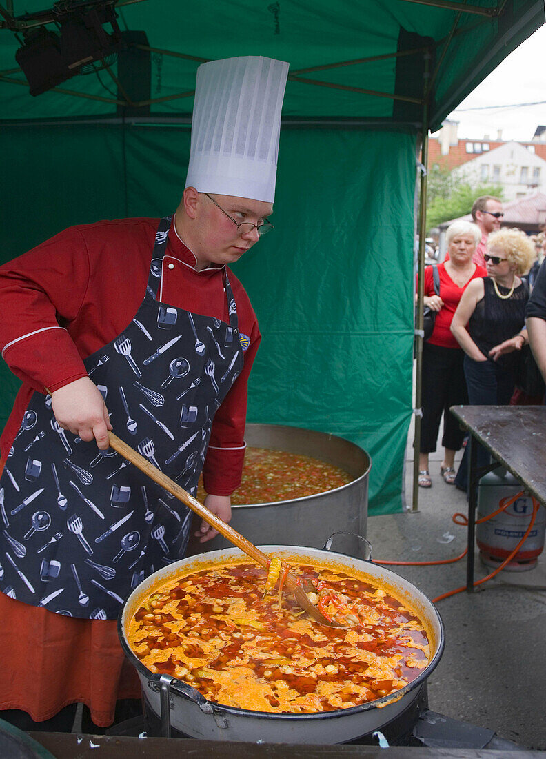 Poland Krakow Soup festival at Wolnica Square,  Kazimierz district