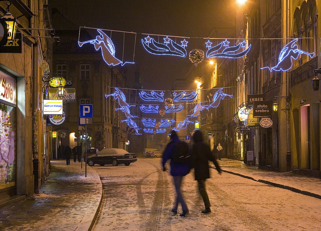 Poland,  Krakow at Christmas,  Grodzka street