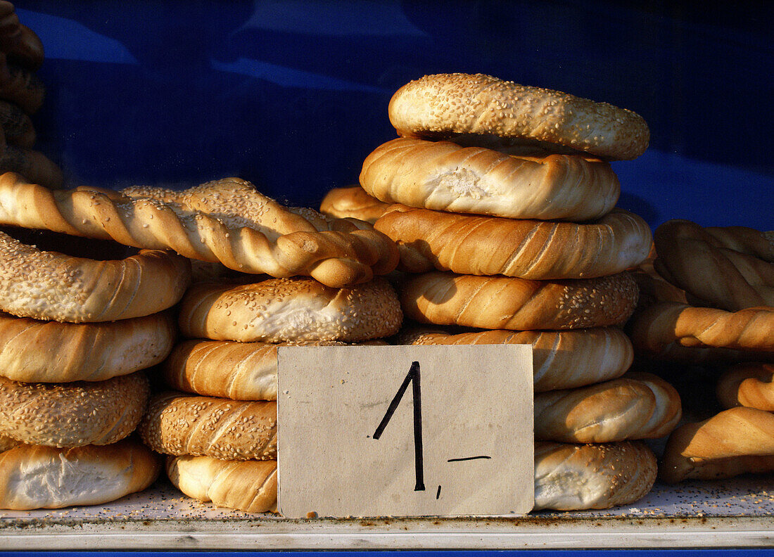 Poland,  Krakow,  pretzels  obwarzanki  traditional Krakowian bread