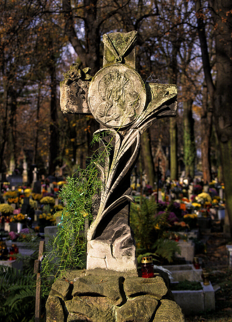 Rakowicki Cemetery,  biggest necropolis in Krakow,  Poland