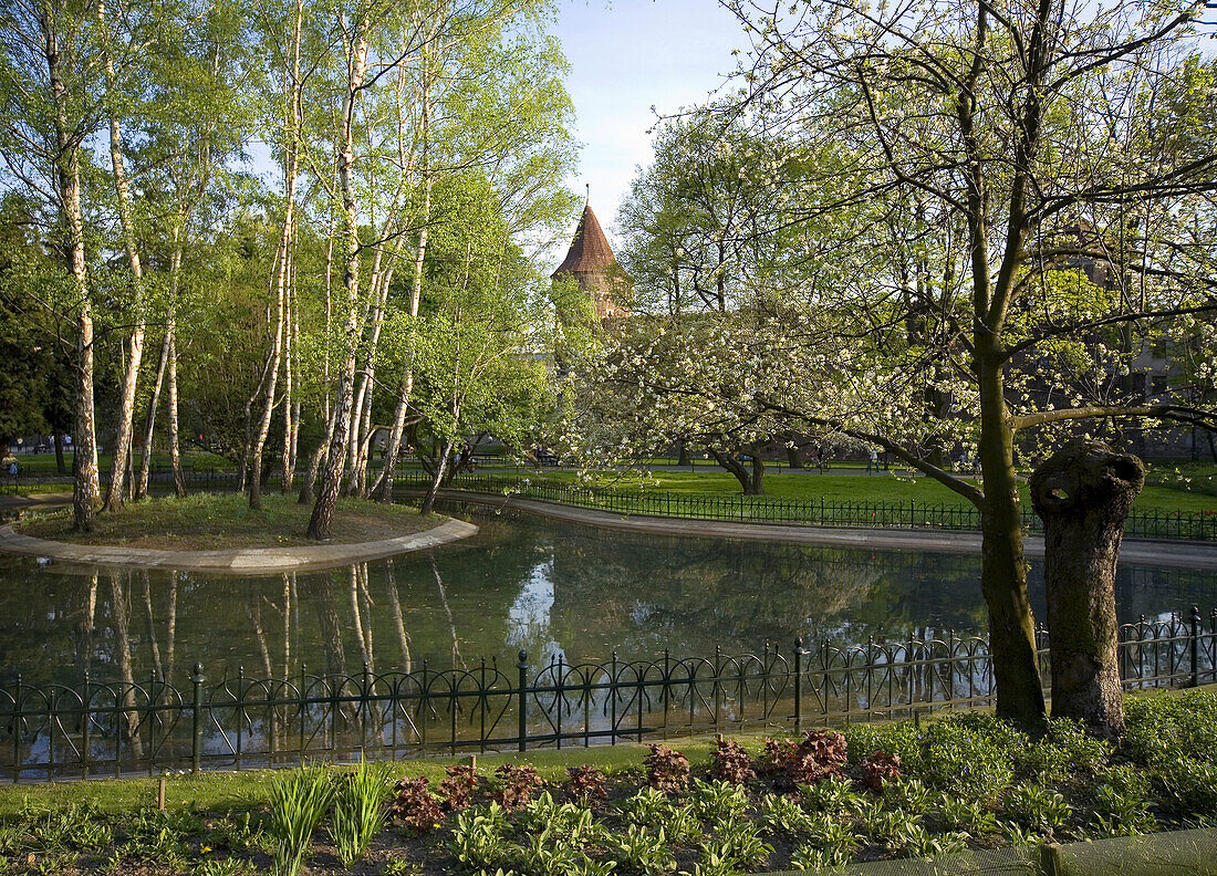 Poland Krakow,  Planty,  walkaway park around Old Town