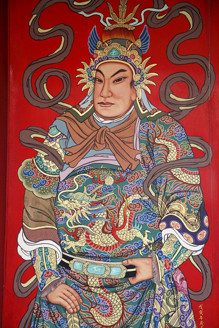 Taiwan,  Tainan,  Matsu Temple,  painted door