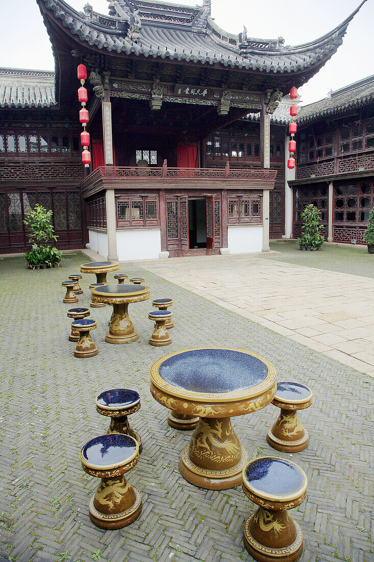 China,  Jiangsu Province,  Suzhou,  Chinese Opera Museum,  courtyard