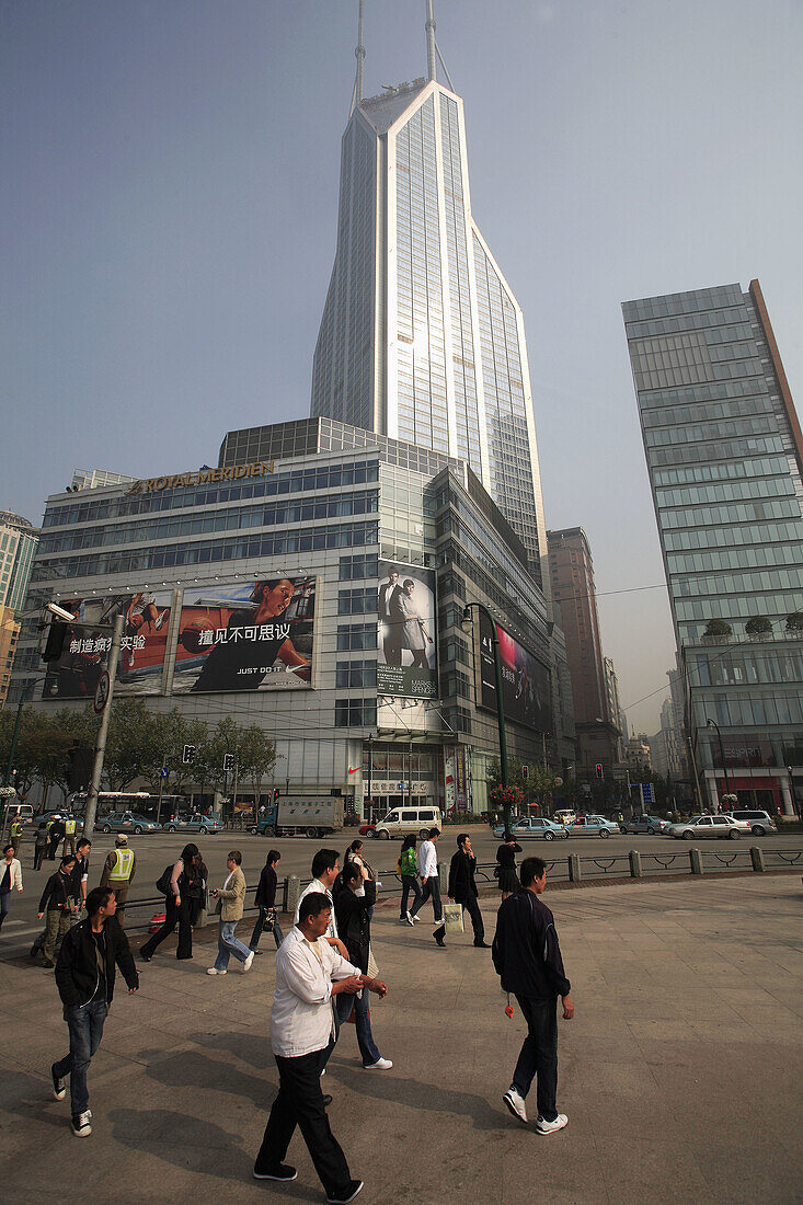 China,  Shanghai,  Renmin Square,  skyscraper,  people
