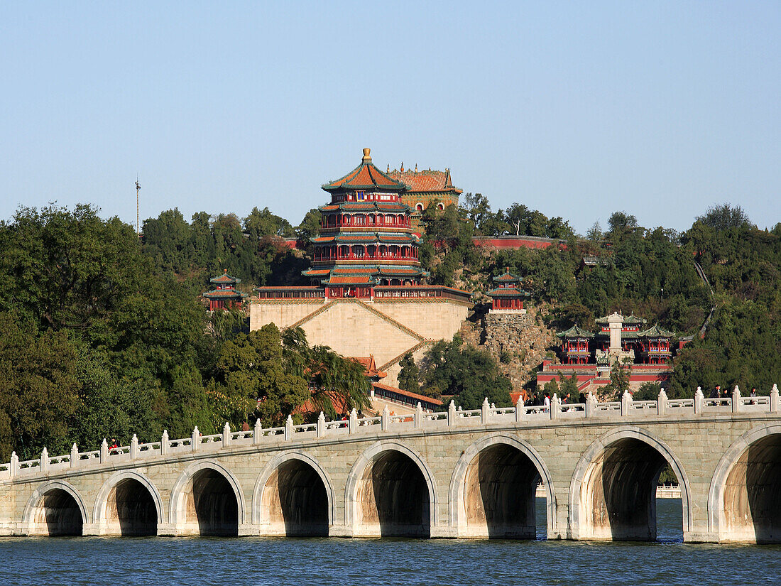 China,  Beijing,  Summer Palace,  Bridge of 17 Arches