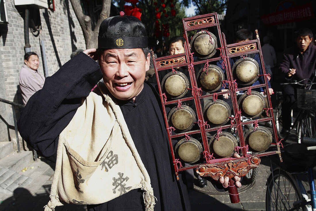 China,  Beijing,  hutong street festival,  musician