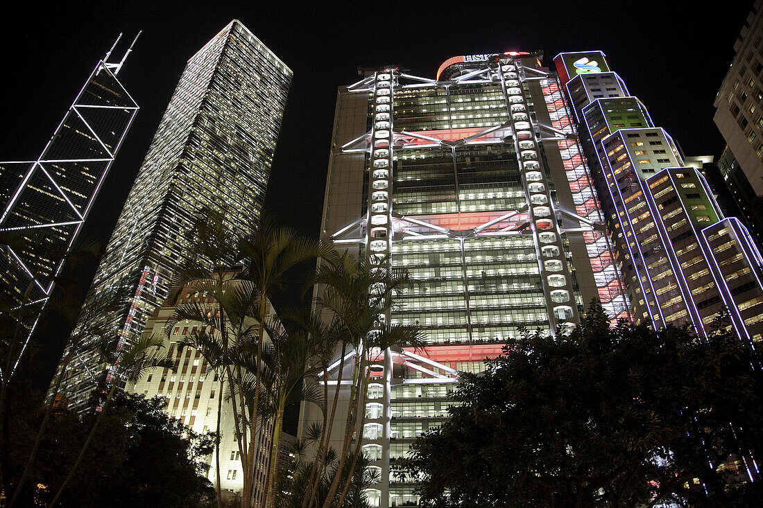 China,  Hong Kong,  Central District skyscrapers,  HSBC Bank Building