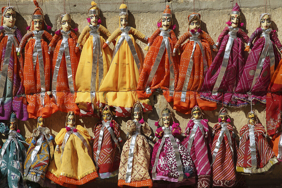 India,  Rajasthan,  Jaisalmer,  traditional rajasthani puppets