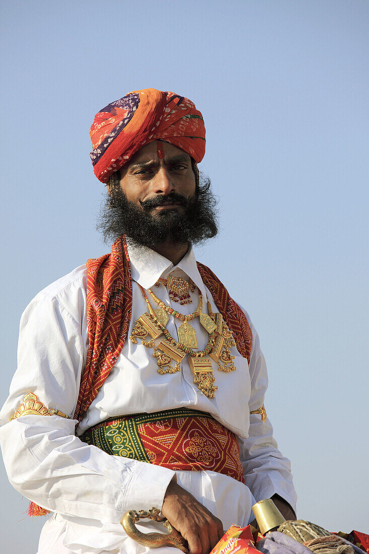 India,  Rajasthan,  Jaisalmer,  Desert Festival,  rajasthani man portrait