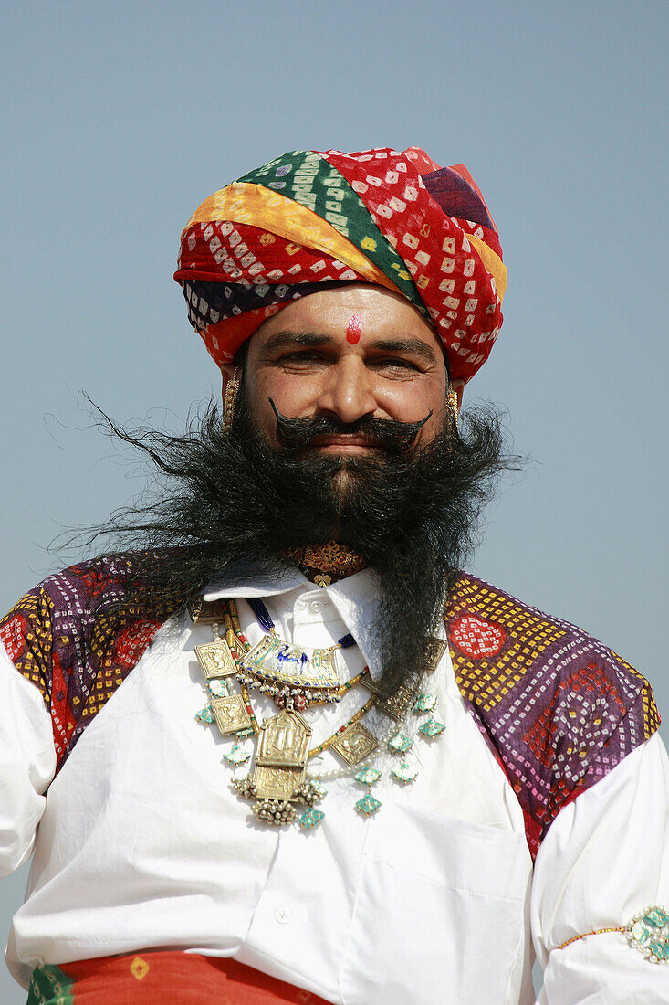 India,  Rajasthan,  Jaisalmer,  Desert Festival,  rajasthani man portrait