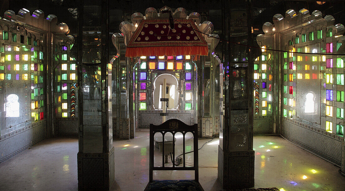 India,  Rajasthan,  Udaipur,  City Palace,  interior,  Manak Mahal
