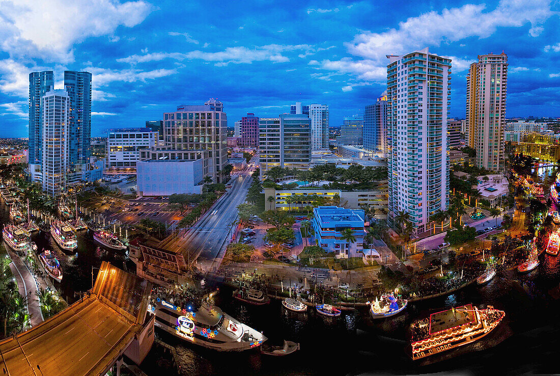 2008 Fort Lauderdale Boat Parade on the new river downtown Fort Lauderdale