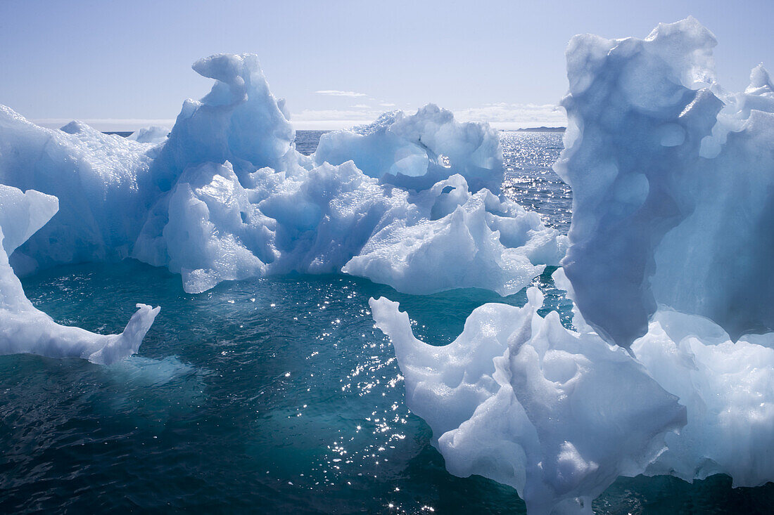 Iceberg sculpture in the sunlight, Nuuk, Kitaa, Greenland