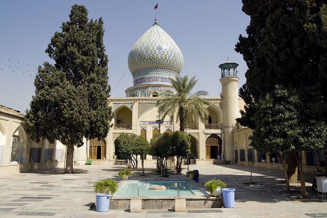 Iran,  Shiraz,  Mosque Hafezieh Street Court inside