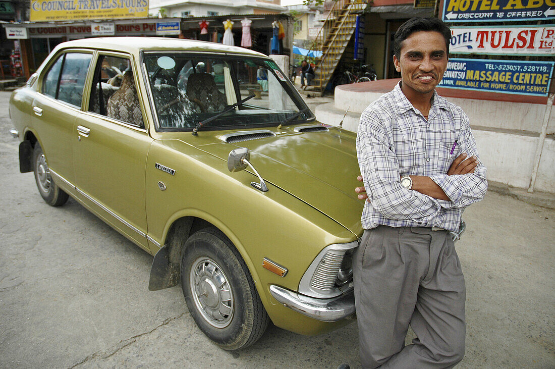 Taxi driver and his car  Pokhara,  Nepal