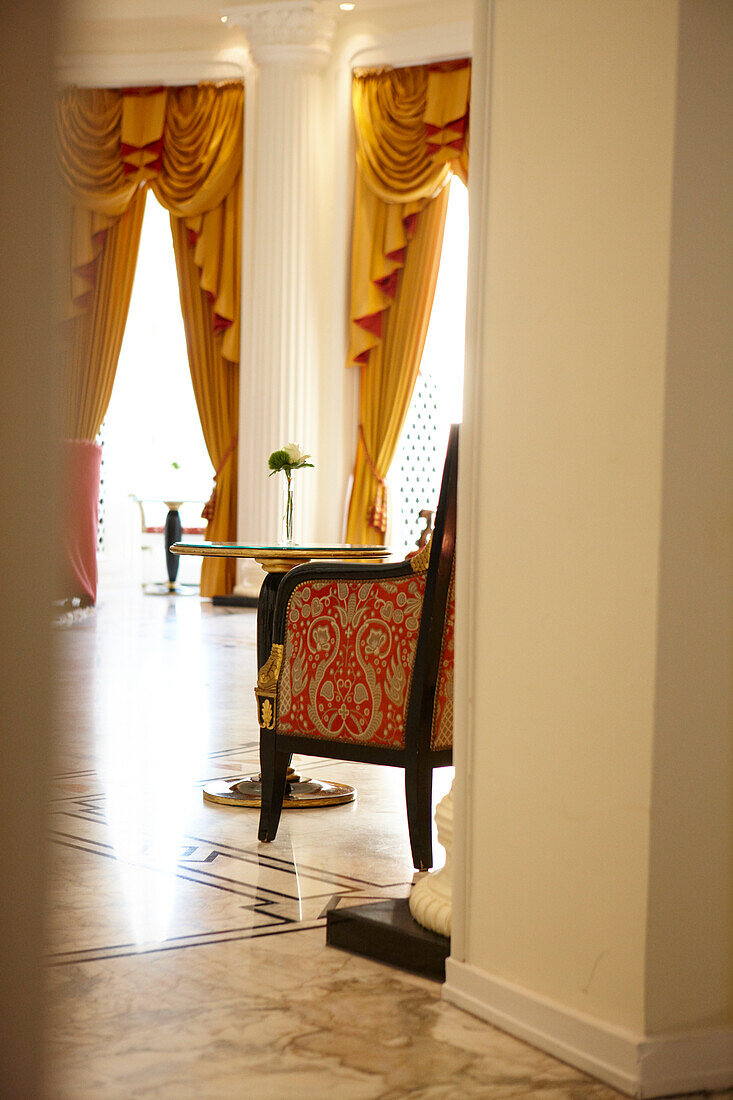 Lobby of the Hotel Bühler Höhe in teh Black Forest, Baden-Württemberg, Germany