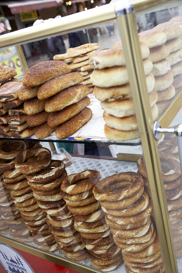 Butter rings sold at a kiosk, Istanbul, Turkey