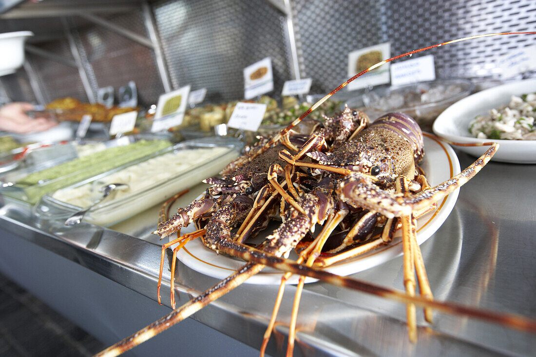 Lobster on a plate, Restaurant Doga Balik, Istanbul, Turkey