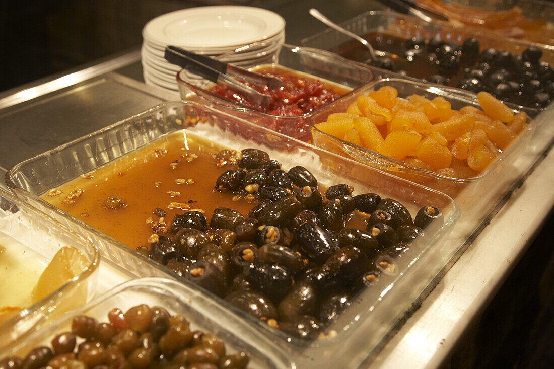 Sweet pickled olives, Restaurant Ciya, Istanbul, Turkey