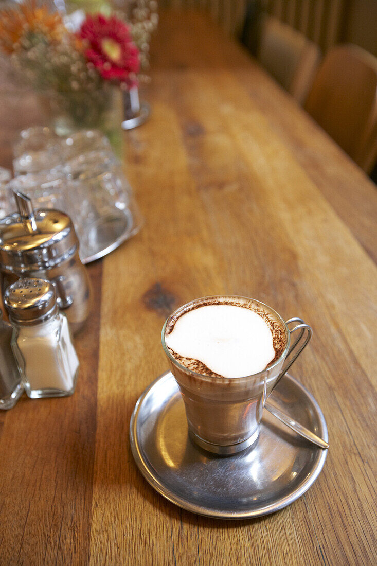 Espresso im The House Café, eingerichtet von Autoban, Istanbul, Türkei
