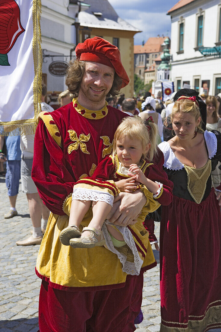 Impressionen beim mittelalterlichen Fest der fünfblättrigen Rose, Cesky Krumlov, Krummau an der Moldau, Südböhmen, Tschechien