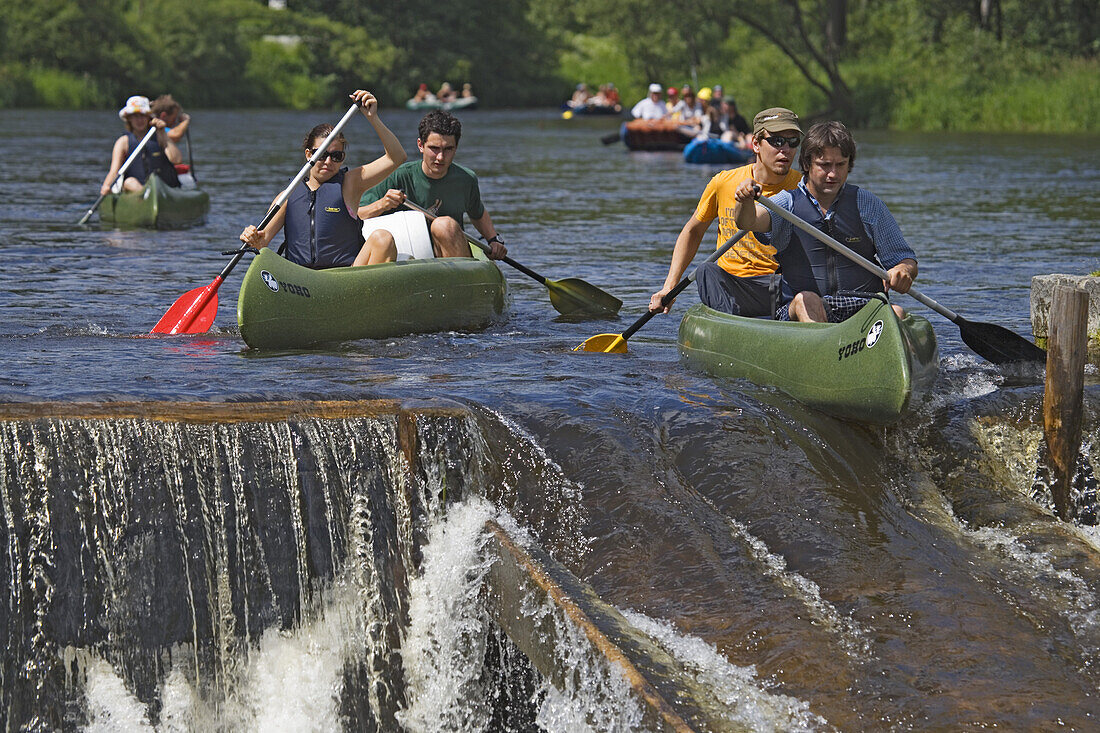 Canoeing on the Vltava river, South Bohemia, Sumava, Czech republic