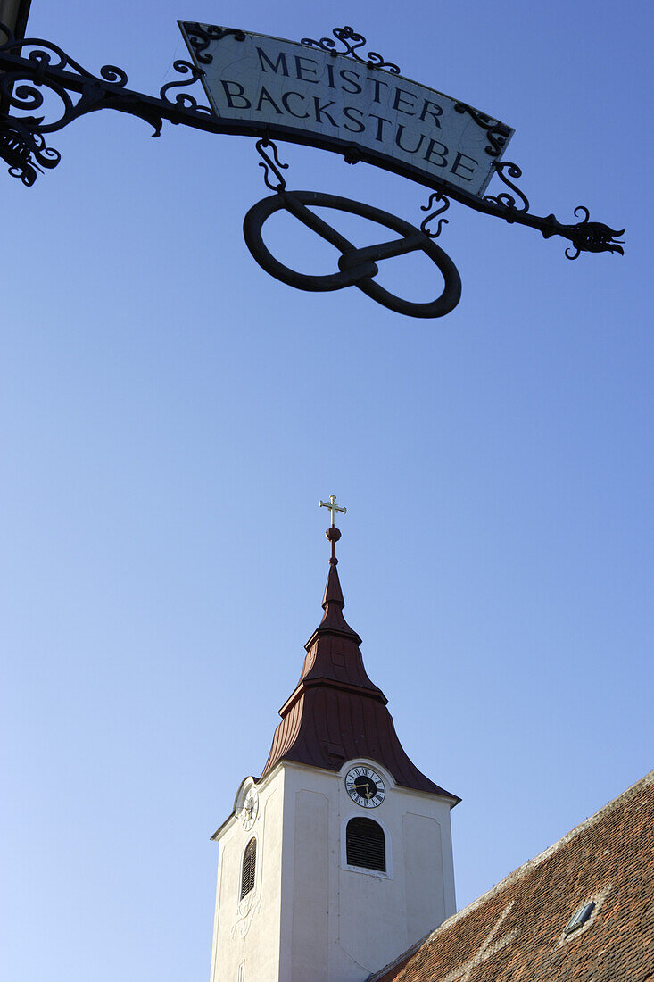 Church in the main square of Drosendorf,Thaya, Lower Austria, Austria