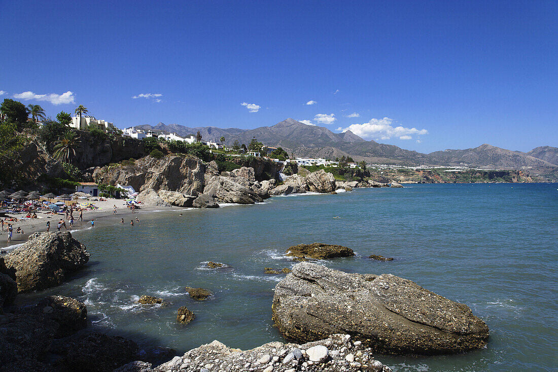 View over Playa de Calahonda, Nerja, Andalusia, Spain