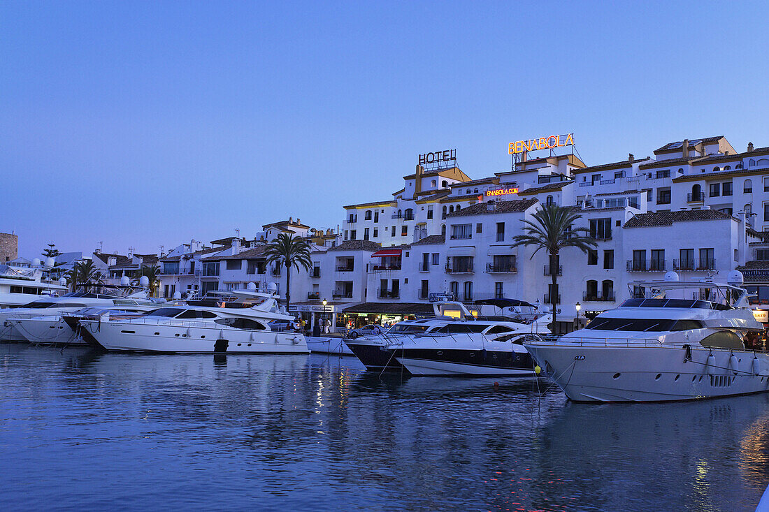 Yachts in harbor, Puerto Banus, Marbella, Andalusia, Spain