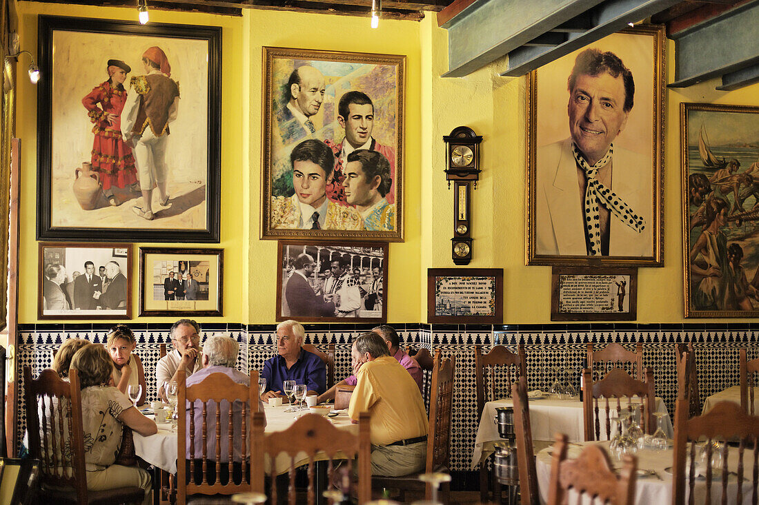 Inside the restaurant El Chinitas, Malaga, Andalusia, Spain