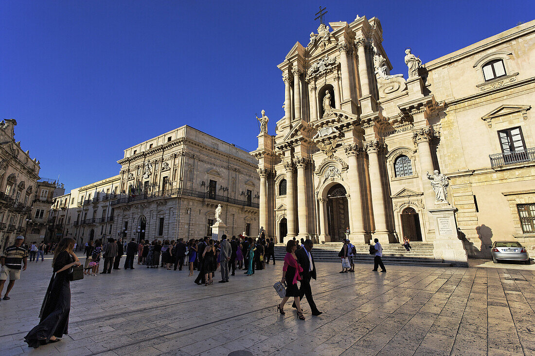 Piazza Duomo Dom Syrakus, Ortygia, Sizilien, Italien