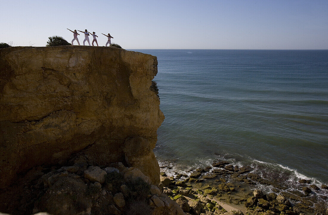 Tai Chi on cliff, Albufeira, Alagrve, Portugal