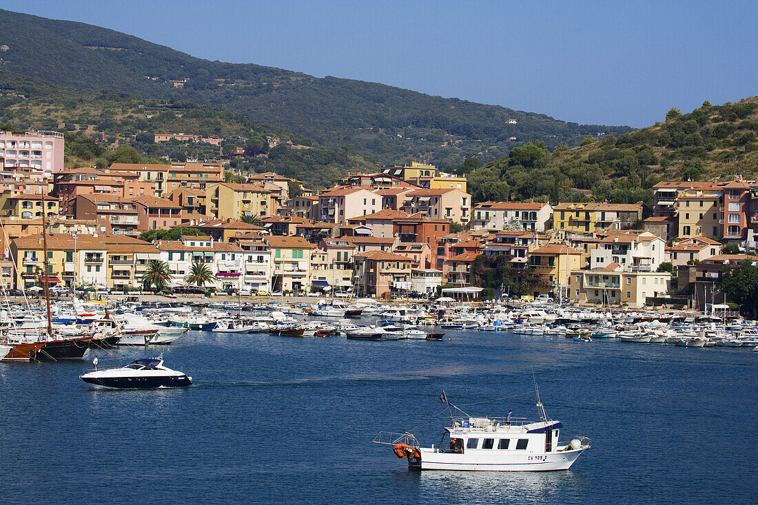 Hafen von Porto Ercole, Monte Argentario, Maremma, Toskana, Italien