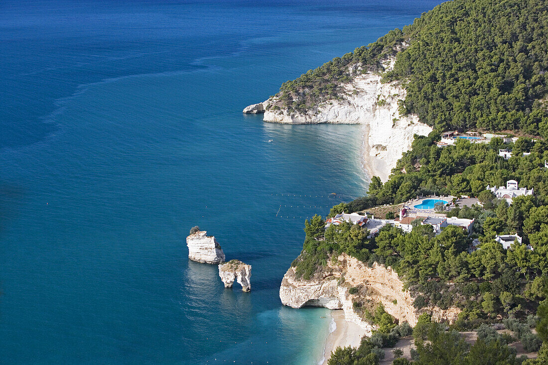 Beach in Baia delle Zagare resort, Gargano, Puglia, Italy