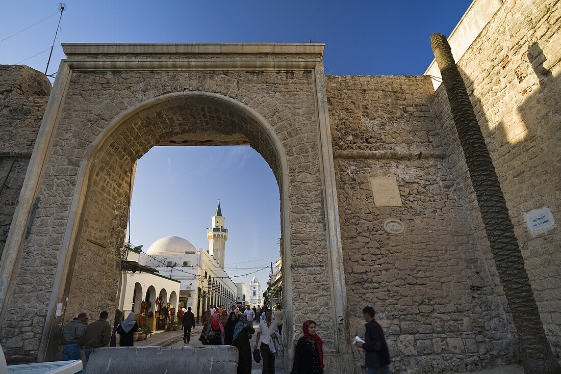 City Gate Bab al Khendig, Old Town, Green Square, Tripoli, Libya, Africa