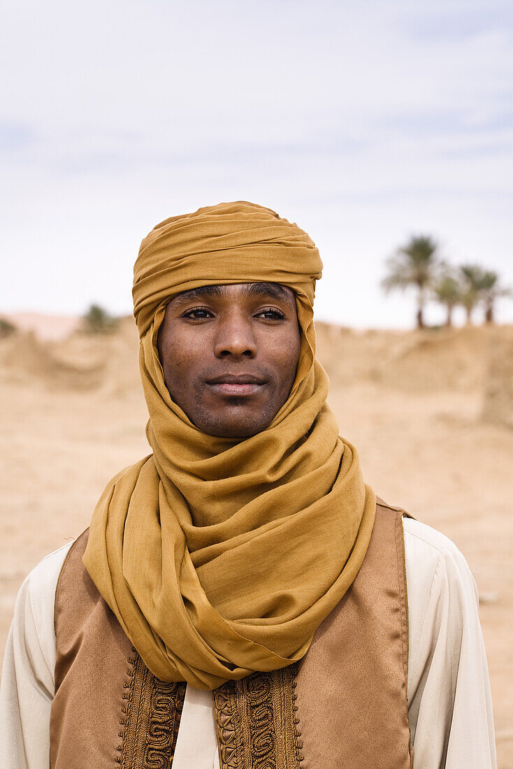 Tuareg in the ruins of Old Germa, Libya, Sahara, North Africa