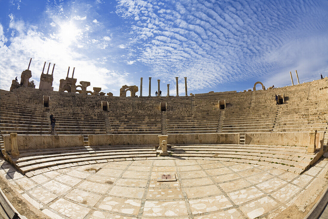 Ruins of the Theatre of Leptis Magna Archaeological Site, Libya, Africa