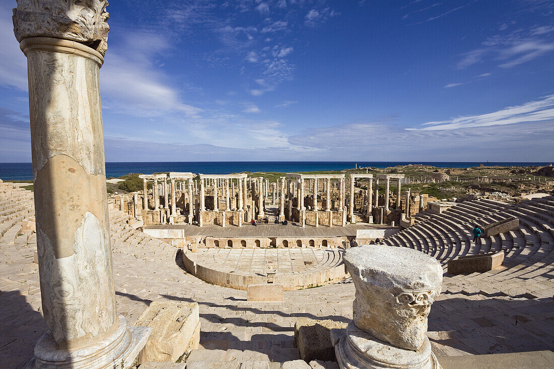 Ruins of the Theatre of Leptis Magna Archaeological Site, Libya, Africa