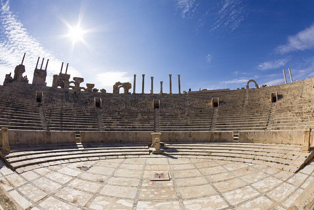 Ruins of the Theatre of Leptis Magna Archaeological Site, Libya, Africa