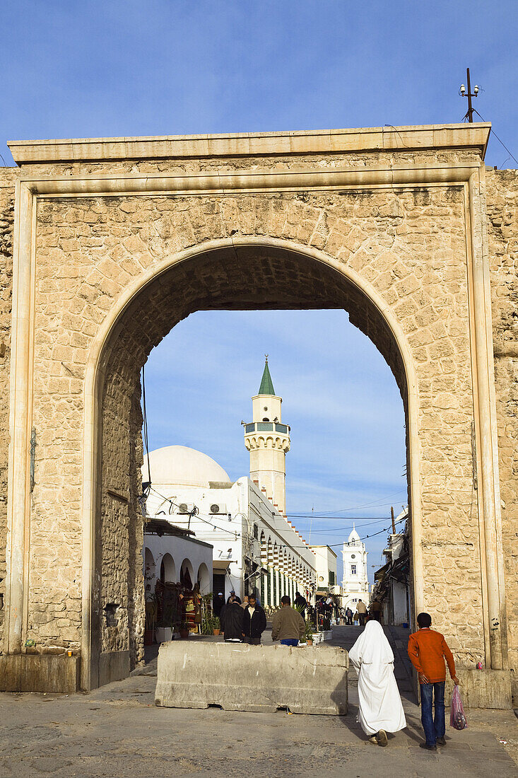 Stadttor Bab al Khendig, Altstadt, Grüner Platz, Tripolis, Libyen, Afrika