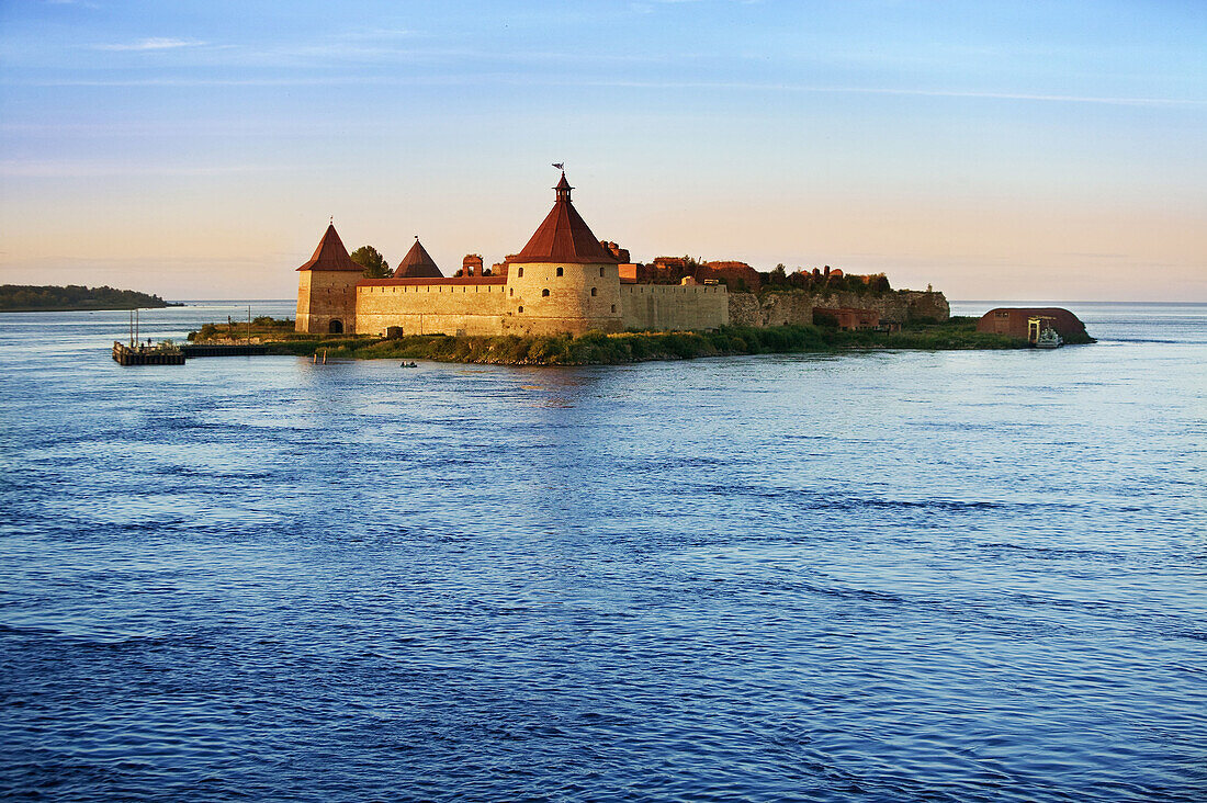 Petrokrepost fortress  14th century) at the head of the Neva River on Lake Ladoga, Shlisselburg, Russia