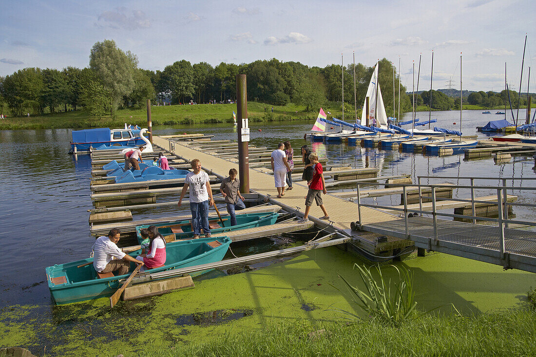 Beim Hafen Heveney am Kemnader Stausee in der Umgebung von Bochum, Mittleres Ruhrtal, Ruhrgebiet, Nordrhein-Westfalen, Deutschland, Europa