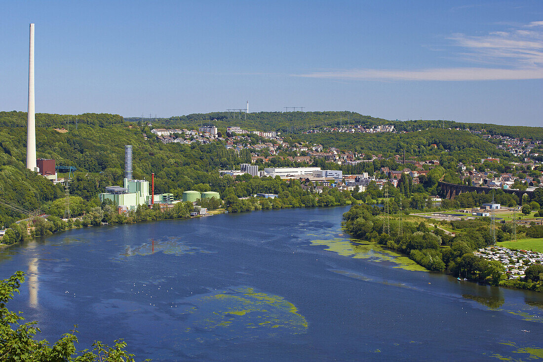 Blick über Harkortsee zum Ruhr-Viadukt, bei Herdecke, Nordrhein-Westfalen, Deutschland